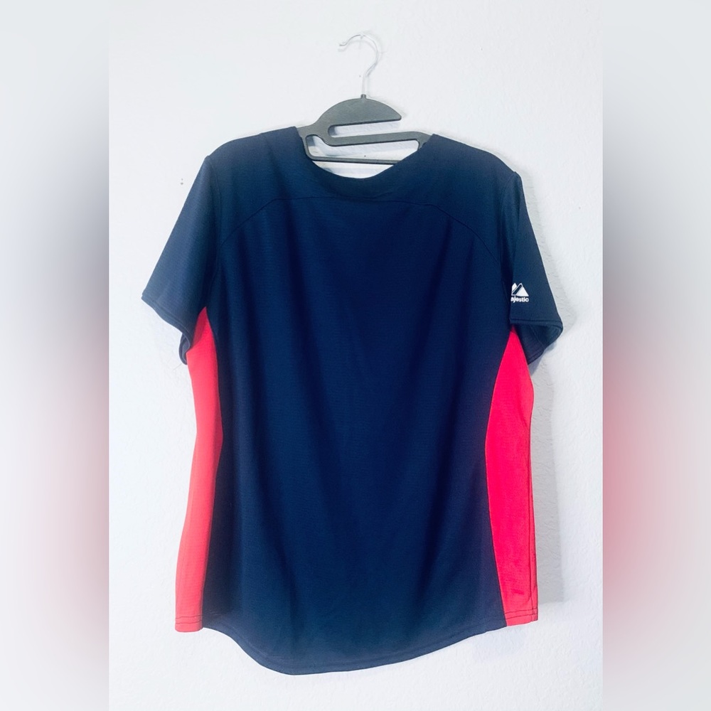 Authentic Majestic Cleveland Indians Navy Blue Jersey women’s size L - Picture 2 of 3